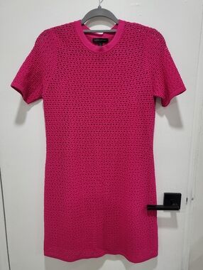 NWOT Banana Republic Fuschia Pointelle Knit Sweater Dress - Size Small